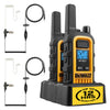 2 talkies walkie Dewalt DXFRS300 pour site de travail plus écouteurs - 1 watt, robuste, longue portée, radios bidirectionnelles intérieures-extérieures + 22 canaux