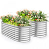 Costway 2 Pcs Souleve Kit De Lit De Jardin Planteur Souleve Boites De Jardin Exterieures 65\" X 32\" X 24\" Argent