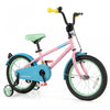 Costway 16\" Velo Pour Enfants Avec Guidon Reglable De Selle Roues D'entrainement Amovibles Frein A Main Rose