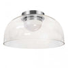 Plafonnier affleuré Nadine de Dainolite de 11,75 po de diamètre en verre transparent, avec fini chromé poli et ampoule à DEL de 10 W