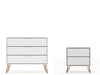 Ensemble de commodes 2 pieces Rockefeller style milieu du siecle en blanc