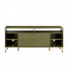 Meuble TV cannele moderne Dumbo 160 cm en vert olive