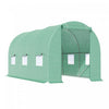 Outsunny Serre De Jardin Tunnel 4,5l X 2l X 2h M Chassis Tubulaire Acier Galvanise Renforce 1,8 Cm 6 Fenetres 1 Porte Vert