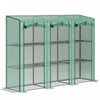 Outsunny Mini Serre Adossee Avec 3 Etageres, 3 Portes Enroulables, Vert