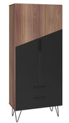 Armoire décorative Beekman de Manhattan Comfort avec 6 tablettes - brune et noire