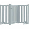 Pawhut Barriere Pliable Pour Chien Avec Porte, Barriere Autoportante A 3 Panneaux Avec Pieds De Soutien, Parc Interieur Pour Chiens De Taille Moyenne Et Inferieure, Gris