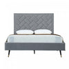 Lit Queen Moderne Crosby Rembourre en Velours Gris