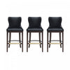 Tabouret de bar Blair moderne en bois avec assise rembourree, noir – Lot de 3