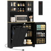 HOMCOM Armoire garde-manger de cuisine, placard pour poubelle, noir