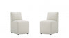 Chaise de salle a manger moderne en cuir vegetalien gris pierre Anna - Lot de 2