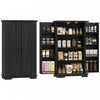 HOMCOM Armoire garde-manger de cuisine avec etageres reglables, Noir
