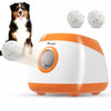 PawHut Lanceur de Balles Automatique pour Chien avec 3 Ballons ETPU, Distance de 8 a 24 m, Jouet Interactif pour Chiens Moyens et Grands avec Telecommande, Utilisation Interieure et Exterieure