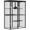 Cage Pour Chat En Metal Pawhut Avec Couvercle, Hamac