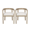Ensemble De 2 Fauteuils De Salle À Manger Tina Avec Revêtement En Tissu, Dossier Ouvert - Beige