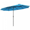 Costway Parasol double face 15FT a manivelle pour patio Jardin marche protection solaire Bleu