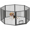 Pawhut Parc Pour Chien, 30\" De Hauteur, 8 Panneaux, Enclos D'exercice Pour Chiot, Barriere Pour Chien Et Porte Pour Chat, Cloture Portable Pliable Pour Interieur Et Exterieur
