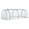Outsunny Serre De Jardin Tunnel 2,5l X 1l X 0,8h M Grande Porte Zippee Bache Pvc Transparent Metal Epoxy Vert