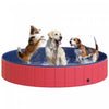 Pawhut Piscine De Bain Pour Chien Pliable En Pvc Piscine Portable Pour Animaux De Compagnie Pour Enfants, Baignoire Exterieure/interieure Pour Chiots Avec Fond Antiderapant (Φ63\", Rouge)
