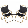 Outsunny Lot de 2 chaises de camping pliantes, fauteuils portables, noir