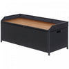 Outsunny Boite de banc de rangement couvercle superieur bois naturel cafe