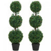 HOMCOM Ensemble de 2 Arbres Topiaires de Buis Artificiels, 3.3pi, Vert