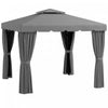 Outsunny Tente D'abri De Patio 10' X 10' Avec Parois Laterales, Gris