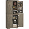 HOMCOM Meuble de rangement de cuisine 72 po, style campagnard, Gris