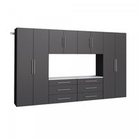 Hangups Armoire De Rangement De Garage 120 Pouces, Ensemble I De 6 Pieces – Noir