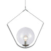 Luminaire suspendu Orion de Dainolite en verre transparent, avec fini chromé poli et 1 ampoule
