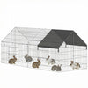 Enclos Metallique pour Poules avec Couverture, 180 x 75 x 75 cm, Noir