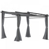Outsunny Pergola Metallique De 9.7' X 9.7' Avec Toit Coulissant, Auvent De Pergola Retractable Pour L'exterieur, Patio, Gris Fonce