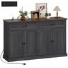 HOMCOM Buffet avec Station de Chargement, 55\", noir