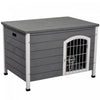 Pawhut Niche Pliante Pour Chien 31\", Maison Portable Pour Animal De Compagnie, Cage En Fil De Bois Pour Chiens Miniatures Et De Petite Taille Avec Portes Verrouillables