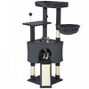 47 Inch Cat Tree with Cozy Condo, Bed, Hammock, Dark Grey