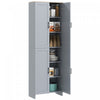 HOMCOM Armoire de rangement 67\" a 4 portes avec etageres reglables, gris