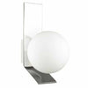 Grande applique murale Valemont de Dainolite en verre blanc opale, avec fini chromé poli et 1 ampoule