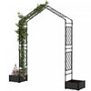 Outsunny Arche de jardin avec 2 jardinieres, treillis d'exterieur, noir