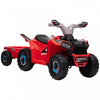 Aosom Quad 6 V Pour Enfants, Vehicule Electrique Alimente Par Batterie A 4 Roues Avec Remorque Arriere, Roues Resistantes A L'usure, Pour Garcons Et Filles – Rouge