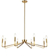 Lustre Clayton de Dainolite avec fini laiton vieilli et 8 ampoules