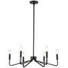 Lustre Clayton de Dainolite avec fini noir mat et 6 ampoules
