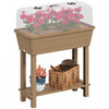 Outsunny Lit de jardin sureleve a arrosage automatique 41 L, Marron