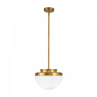 Suspension A 1 lampe Dahlia De 12 po, Laiton Brosse