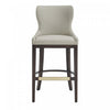 Tabouret de bar Blair moderne en bois avec revetement en tissu coloris pierre