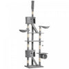 Pawhut 94 \"-102\" Enorme Arbre A Chat A Plusieurs Niveaux Du Plafond Au Sol. Griffoir Centre D'activite Multi-niveaux Maison De Jeu Gris Clair