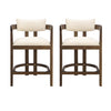 Lucas Ensemble de 2 tabourets de bar en bois de caoutchouc de 26\" avec assise rembourree, noyer