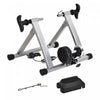 Soozier Support D'entrainement De Velo Magnetique Pour Velo D'interieur Avec 5 Niveaux De Resistance Reglable Argent