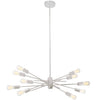Luminaire suspendu horizontal Nebraska de Dainolite avec fini blanc mat et 10 ampoules