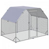 Pawhut Poulailler En Metal Pour 4 A 6 Poulets, Enclos A Poules D'exterieur Avec Couverture Pour Ferme De Jardin, 9,2' X 6,2' X 6,4'