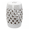 Outsunny Tabouret De Jardin Exterieur En Ceramique 13\" X 18\", Blanc