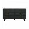 Commode contemporaine Solara 68\" en bois massif noir (6 tiroirs)